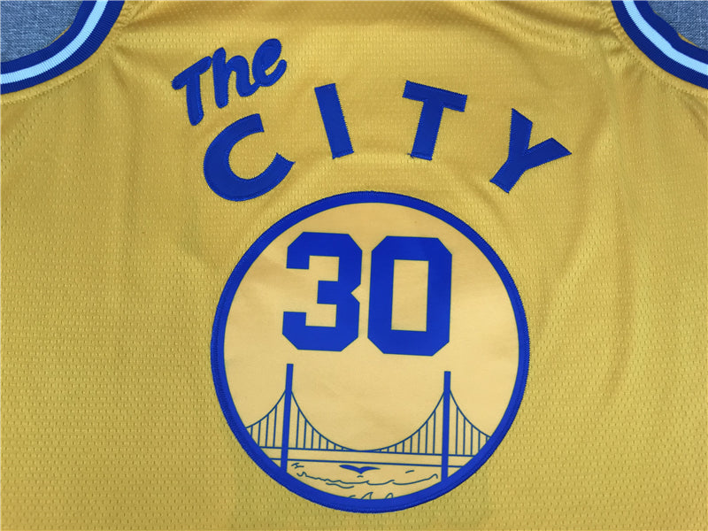 Stephen Curry #30 Golden State Warriors Nike Gold "The City" Classic Edition 1960s Retro Bay Bridge Swingman Jersey