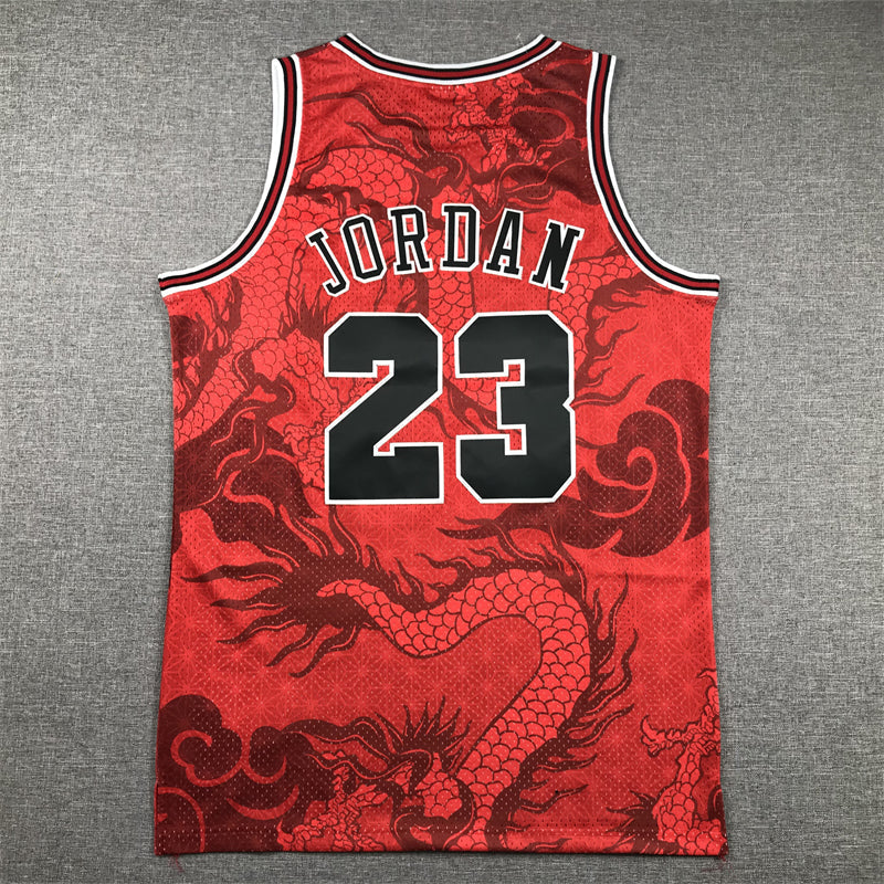 Michael Jordan #23 Chicago Bulls Mitchell & Ness Red Year of the Dragon Chinese New Year Hardwood Classics Swingman Jersey