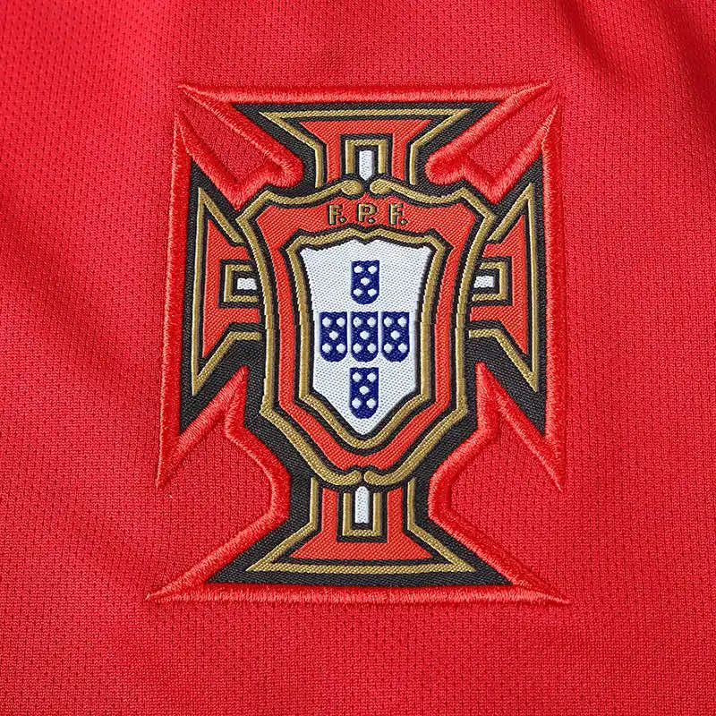 Portugal National Team Home Retro Fan Version 2016 – Scarlet Red Euro Championship Football Jersey | FPF Embroidered Crest
