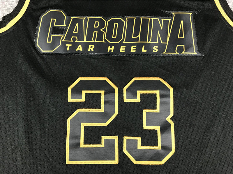 Michael Jordan #23 North Carolina Tar Heels Jordan Brand Black Gold Edition Swingman Jersey