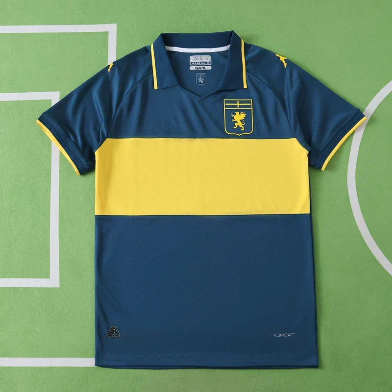 Genoa CFC Fourth Fan Version Jersey 2024/25 – Navy & Yellow Kappa KOMBAT Football Shirt