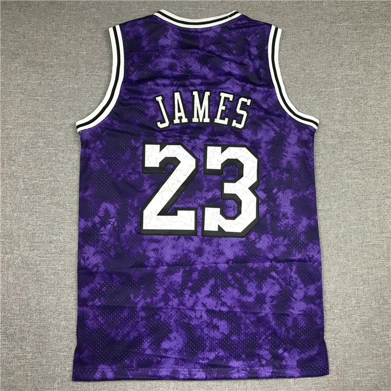 LeBron James #23 Los Angeles Lakers Purple Galaxy Mitchell & Ness Hardwood Classics Swingman Jersey