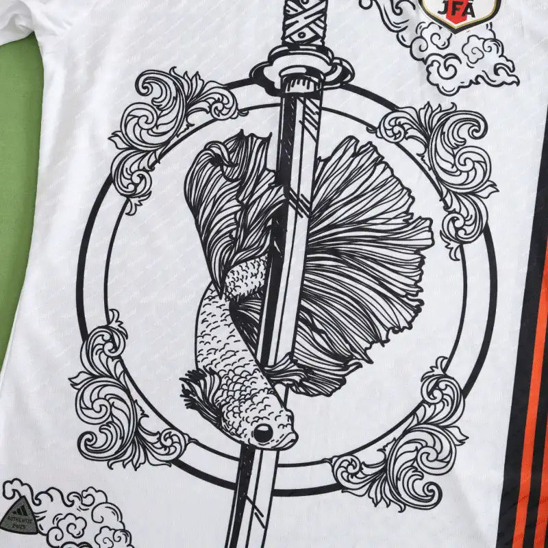 Japan National Team 2024/25 Special Edition Samurai Art Fan Jersey – JFA Koi Katana Graphic