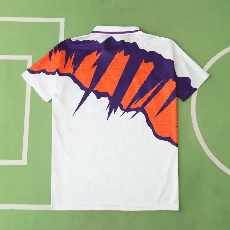 Scotland National Team Away Retro Fan Version 1991/93 – White Orange Purple Claw Print Football Shirt