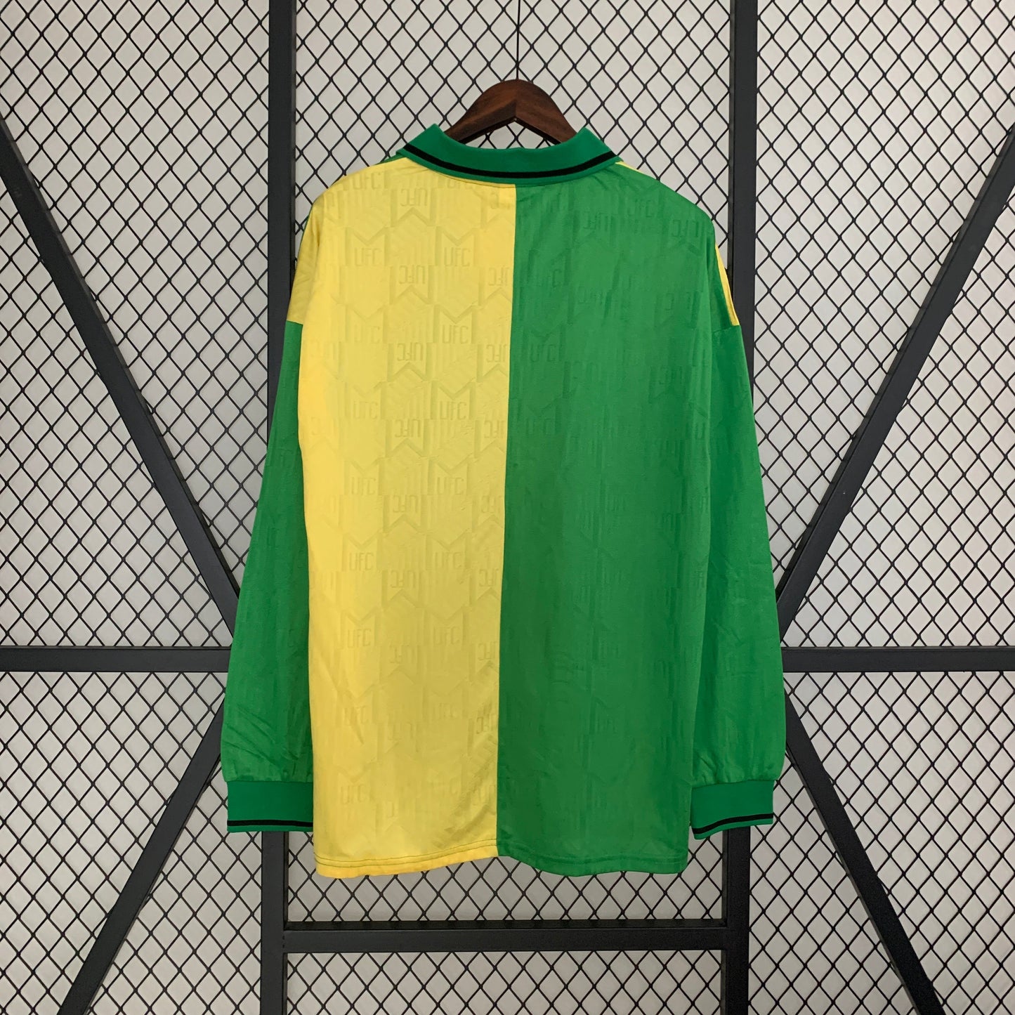 Manchester United 1993-94 Third Long Sleeve Retro Jersey – Yellow Green Split Sharp Cantona Giggs Keane Beckham Newton Heath Premier League Winner Fan Version Football Shirt