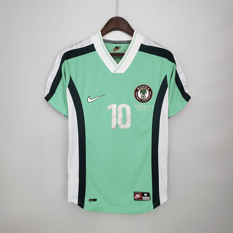 Nigeria 1998 World Cup Home Retro Soccer Jersey – Nike NFA Okocha Yekini Kanu Super Eagles Kit