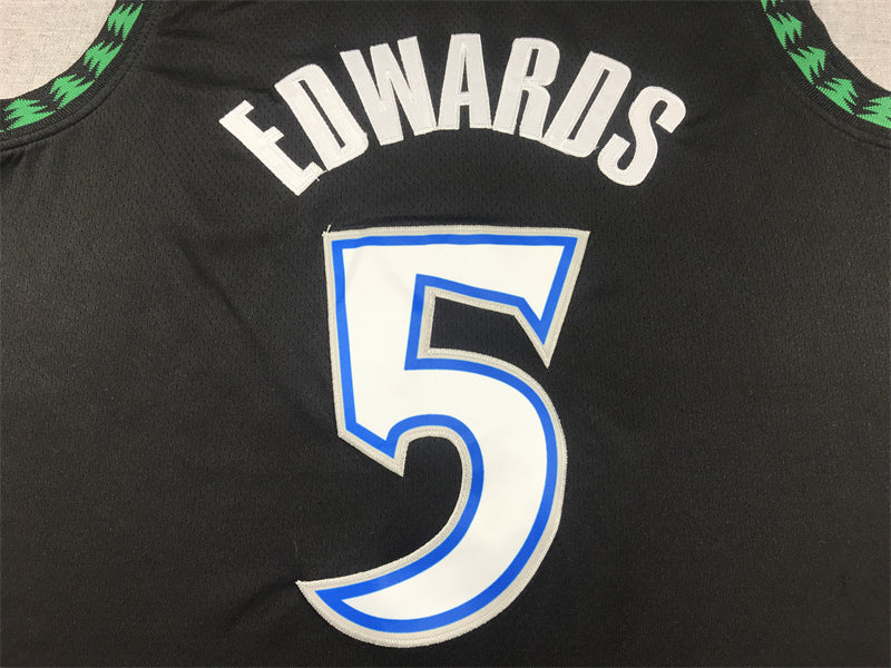Anthony Edwards #5 Minnesota Timberwolves Black 2022-23 City Edition Swingman Jersey – Nike Gothic TIMBERWOLVES