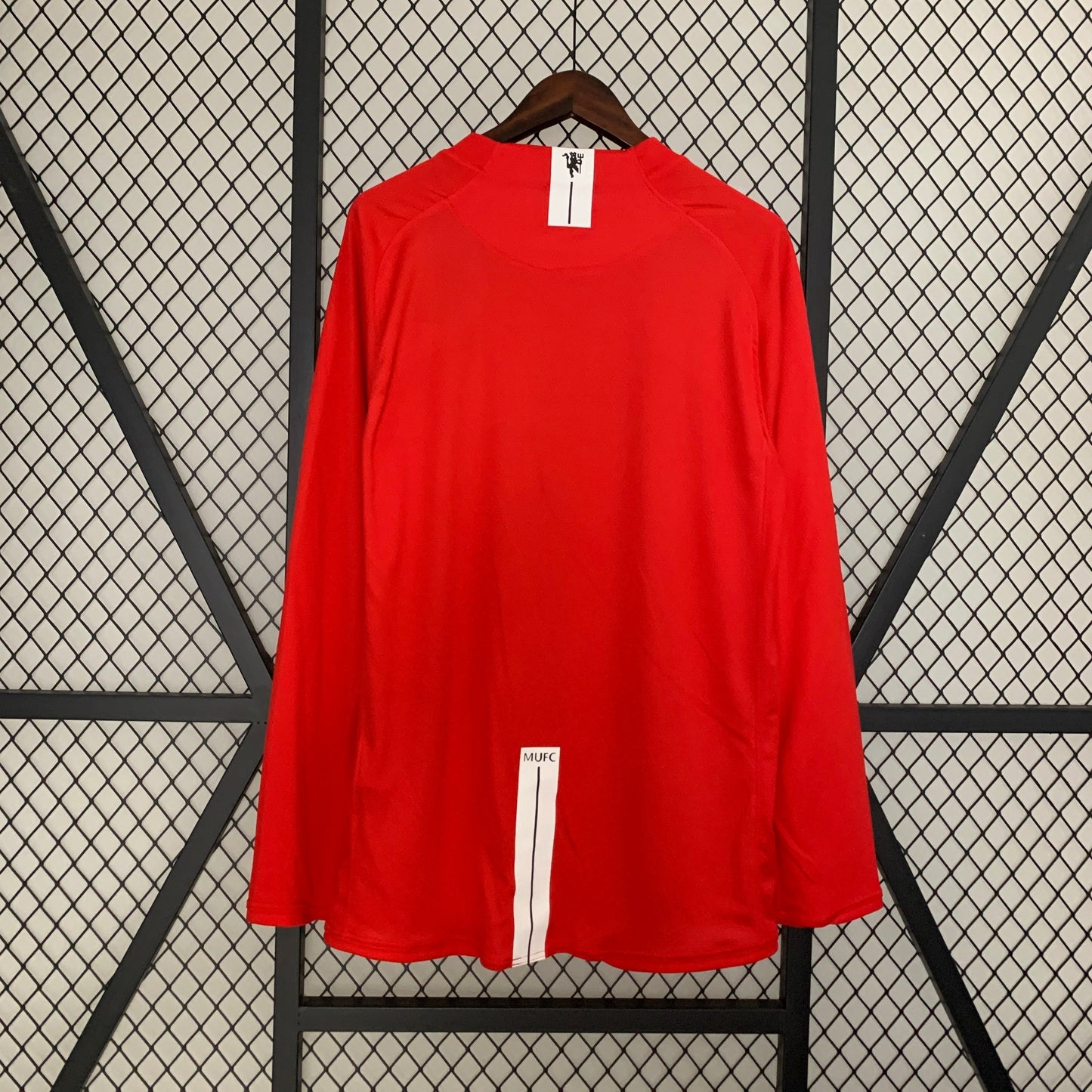 Manchester United 2008 UEFA Champions League Final Long Sleeve Home Retro Jersey – Nike Red AIG Moscow Luzhniki Ronaldo Rooney