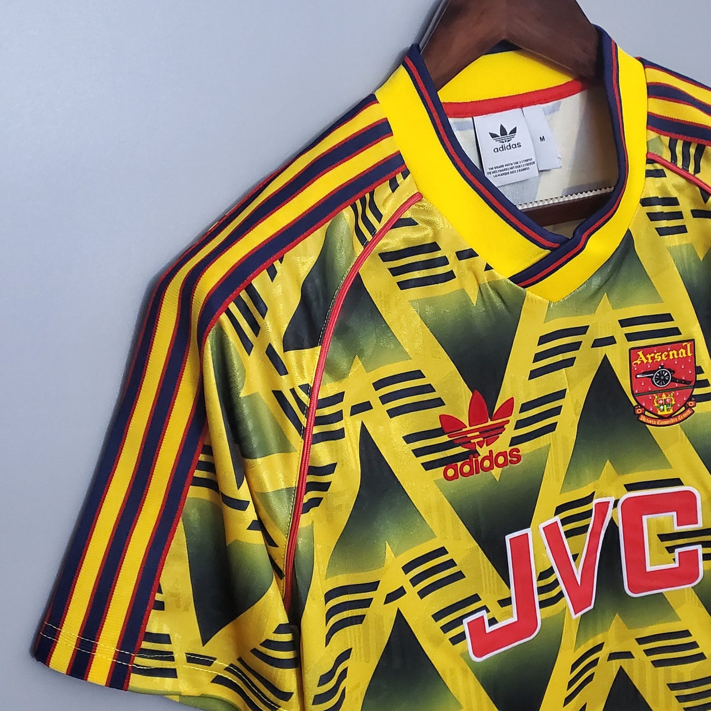 Arsenal 1991-93 Away Retro Jersey – The Bruised Banana | Classic Adidas Yellow JVC Kit