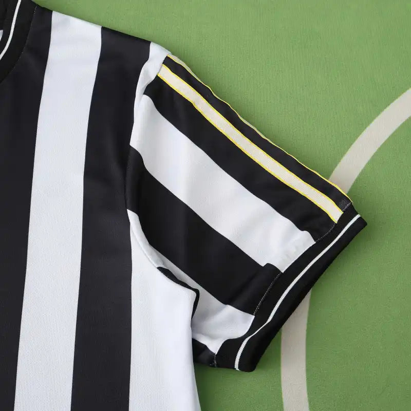 Newcastle United 1997-99 Home Retro Jersey – Black & White Stripe Brown Ale Fan Version