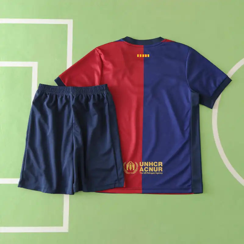 FC Barcelona 125th Anniversary Home Kids Kit 2024/25 — Blue Red Spotify Edition