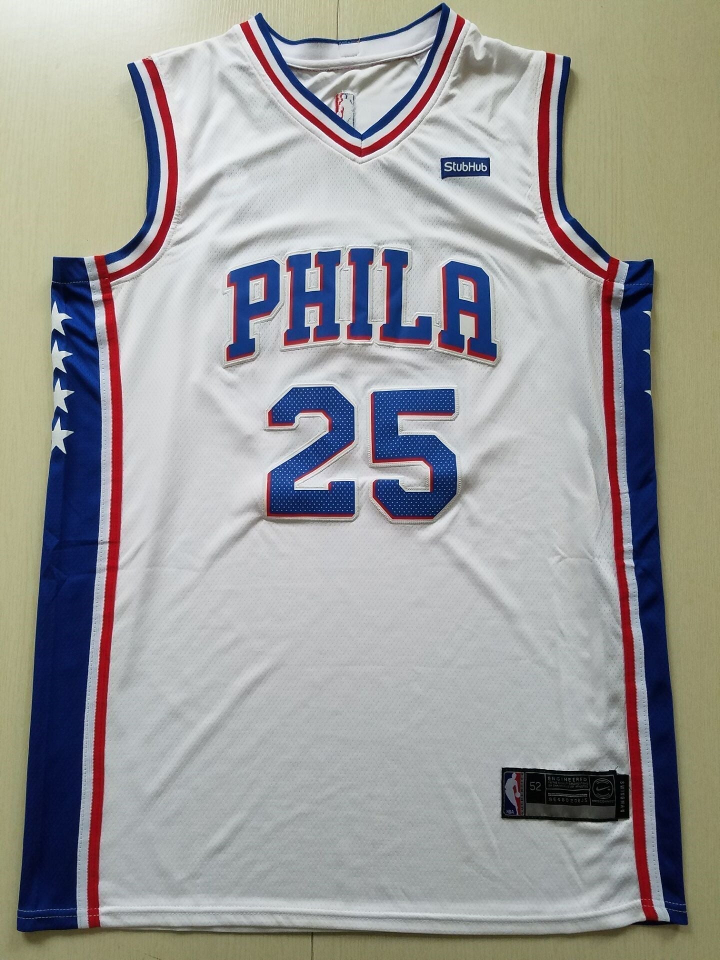 Men's Philadelphia 76ers Ben Simmons #25 White Swingman Jerseys