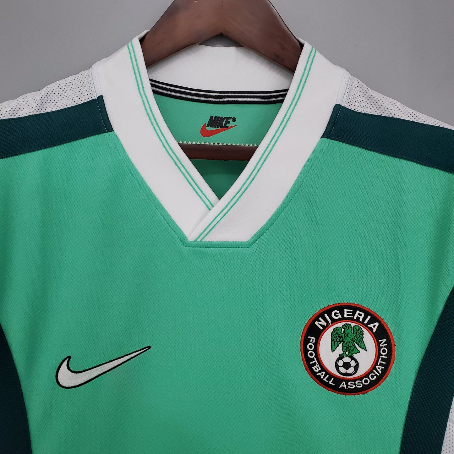 Nigeria 1998 World Cup Home Retro Soccer Jersey – Nike NFA Okocha Yekini Kanu Super Eagles Kit