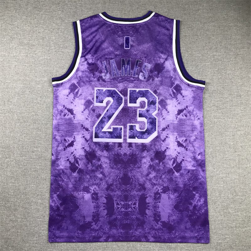 LeBron James #23 Los Angeles Lakers Purple Camo Select Series Swingman Jersey – Tie-Dye