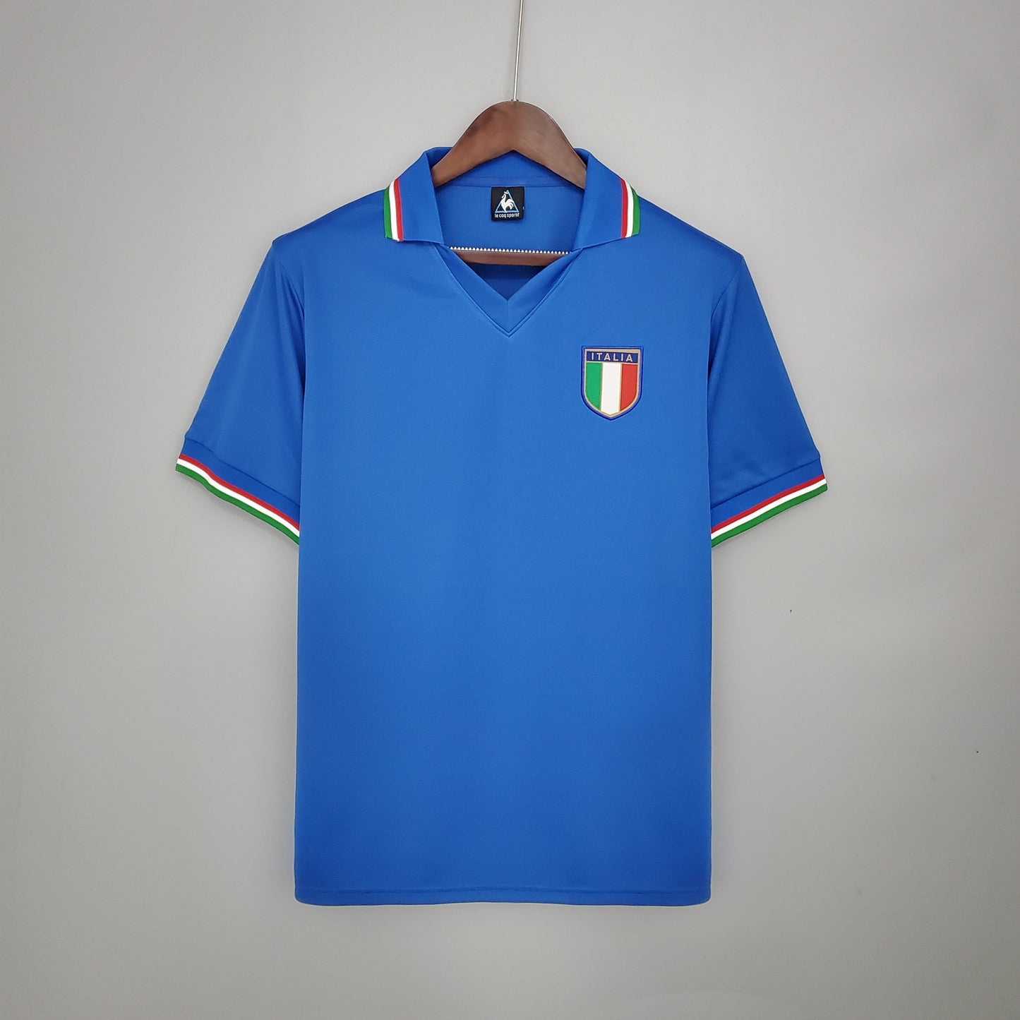 Italy 1982 World Cup Home Retro Soccer Jersey – Le Coq Sportif FIGC Azzurro Rossi Tardelli Kit