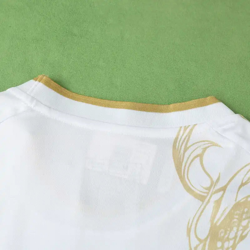 Real Madrid 2024/25 White Gold Dragon Concept Jersey – Luxury Dragon Adidas Fan Version