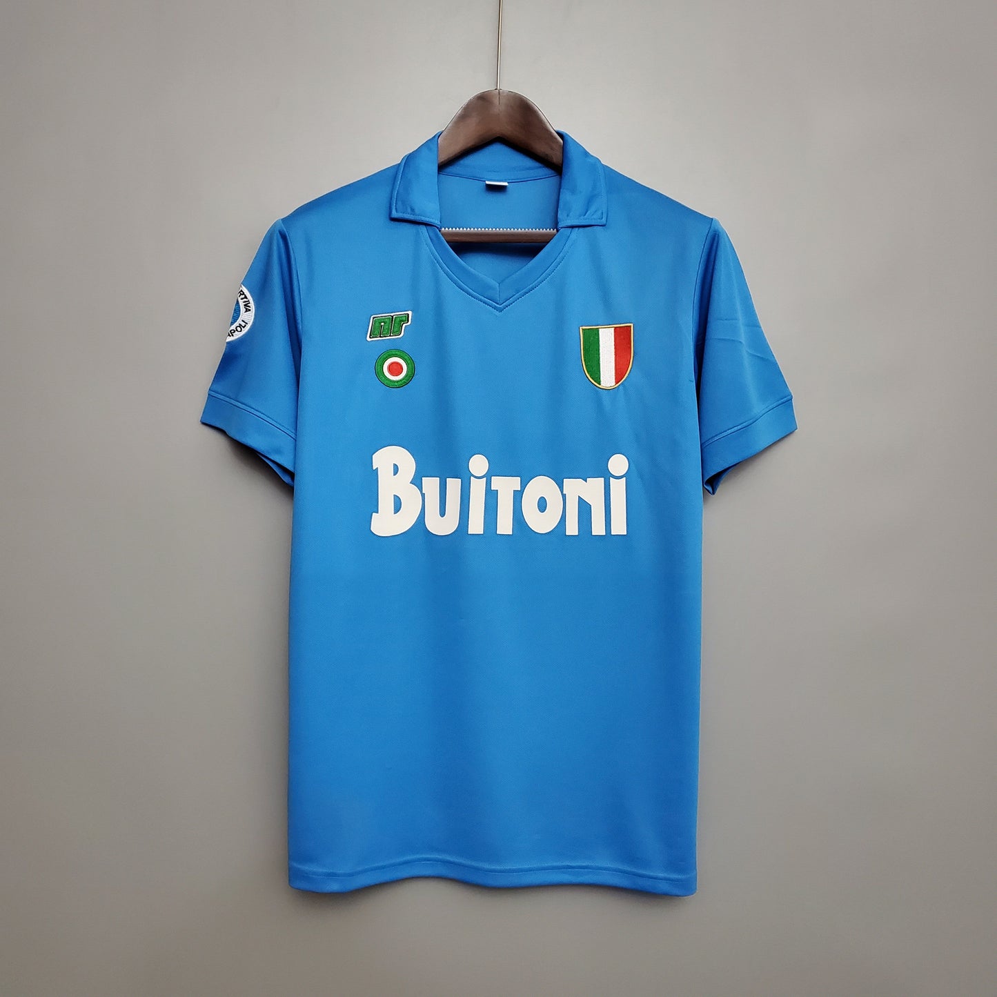 Napoli 1987-88 Home Retro Jersey – Ennerre Sky Blue Buitoni Maradona Serie A Scudetto Football Shirt