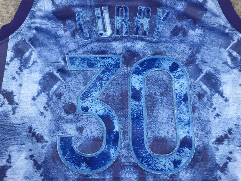 Stephen Curry #30 Golden State Warriors Nike Royal Blue Tie-Dye Marble Texture Curry Signature Select Series Swingman Jersey