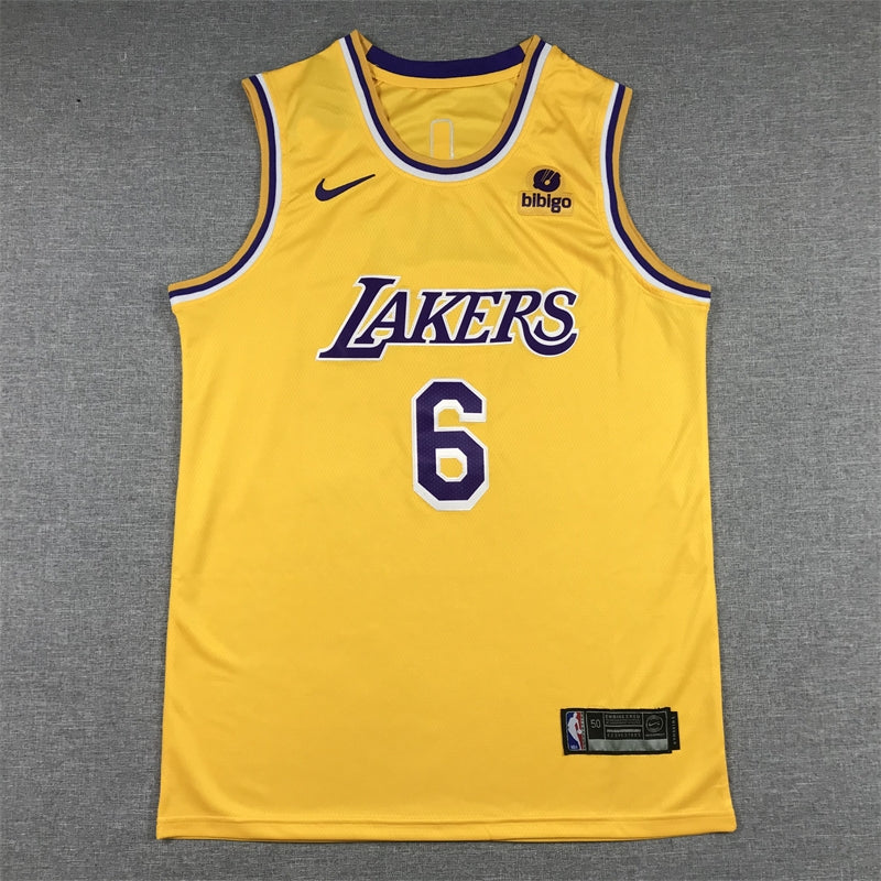 LeBron James #6 Los Angeles Lakers Gold 2022-23 Icon Edition Home Swingman Jersey