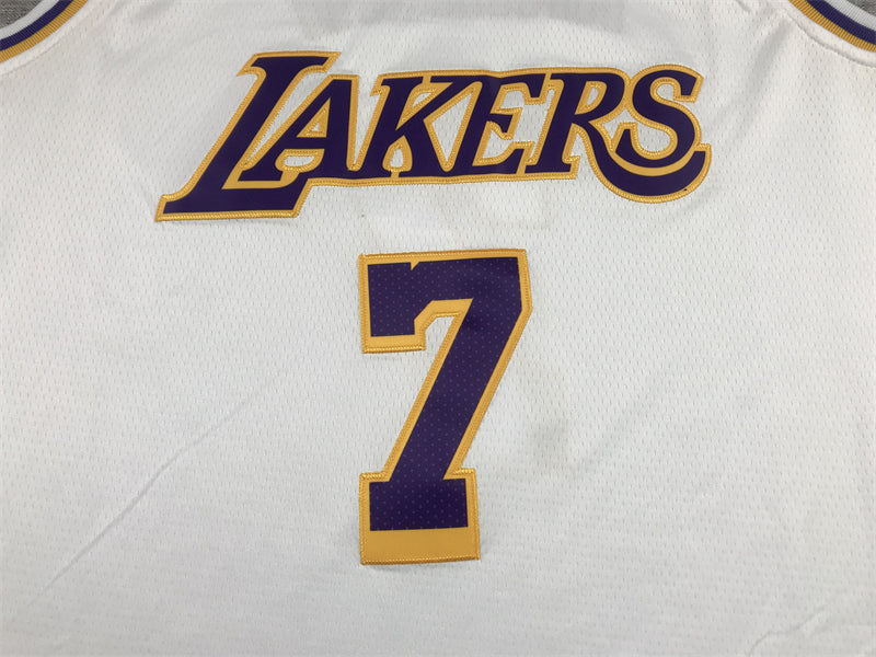 Men's Los Angeles Lakers Carmelo Anthony #7 White Fast Break Replica Jerseys