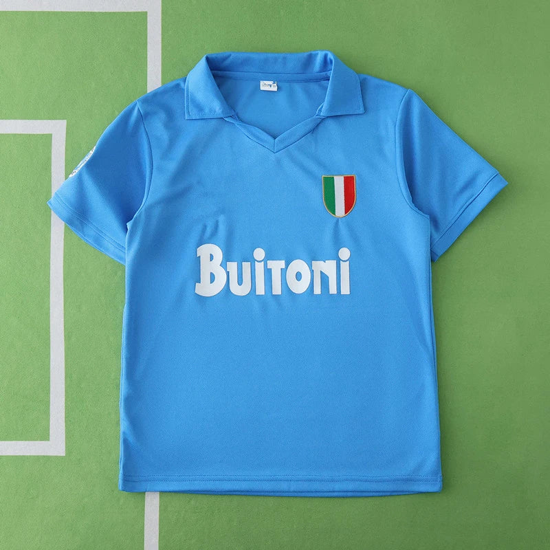 S.S.C. Napoli Home Retro Kids Kit 1987/88 – Classic Sky Blue Buitoni Children's Football Set