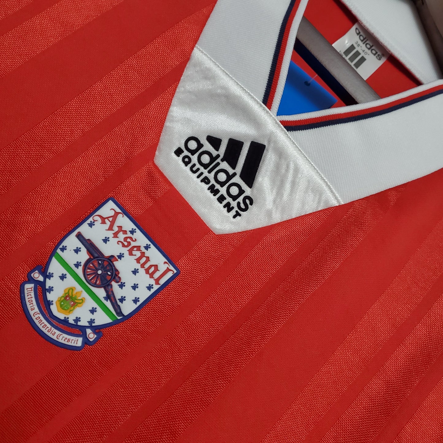 Arsenal 1992-93 Home Retro Jersey – Premier League Debut | Adidas Equipment Red JVC Kit