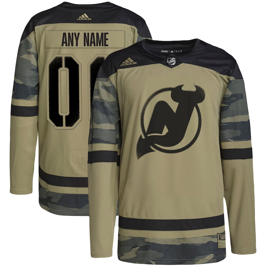 Men's New Jerseys Devils Camo Military Custom Team Player Jerseys