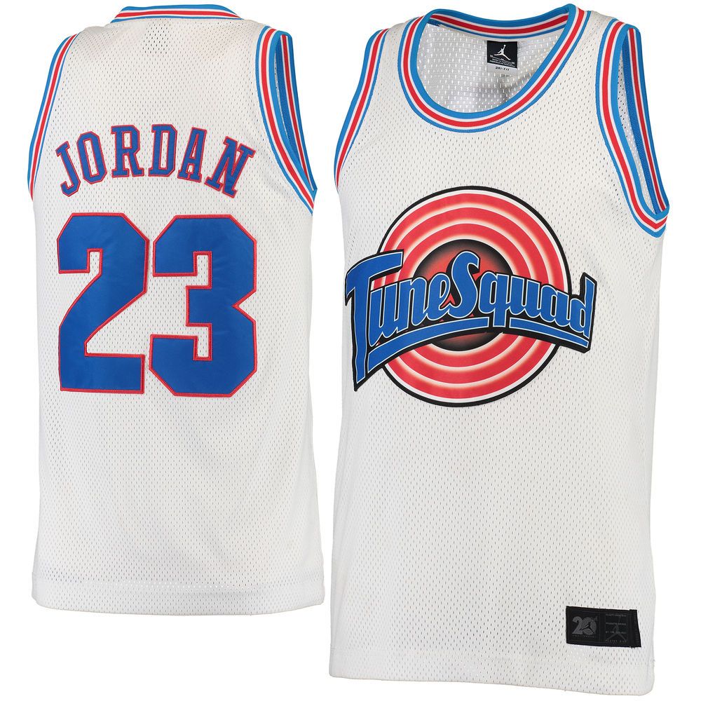 Michael Jordan #23 Space Jam Tune Squad Jordan Brand White & Black Movie Jersey — Men's & Youth
