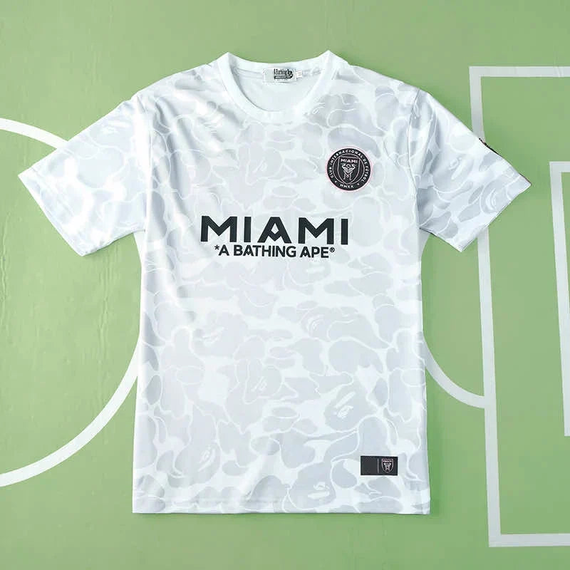 Inter Miami CF x BAPE A Bathing Ape Collaboration Fan Version Jersey 2023/24 – White Camo Football Shirt