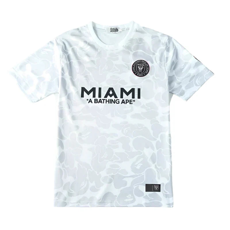 Inter Miami CF x BAPE A Bathing Ape Collaboration Fan Version Jersey 2023/24 – White Camo Football Shirt