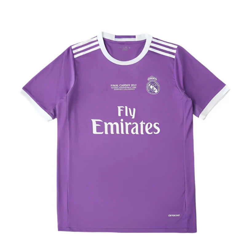 Real Madrid CF Away Retro Fan Version 2016/17 – Purple & White Adidas UCL Season Football Jersey | Ronaldo #7 Edition