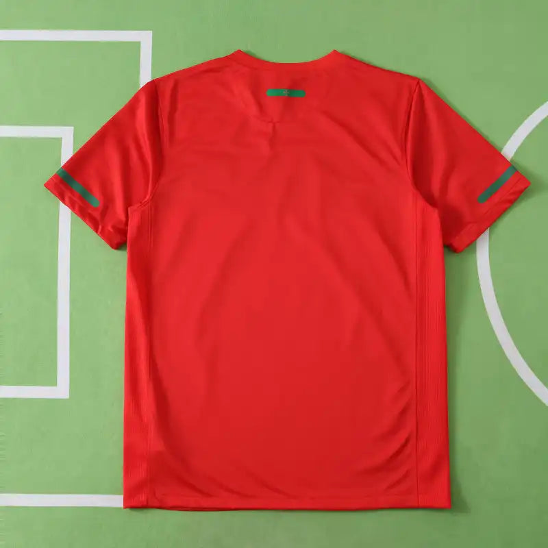 Portugal National Team Home Retro Fan Version 2010 – Scarlet Red & Green World Cup Football Jersey | FPF Crest