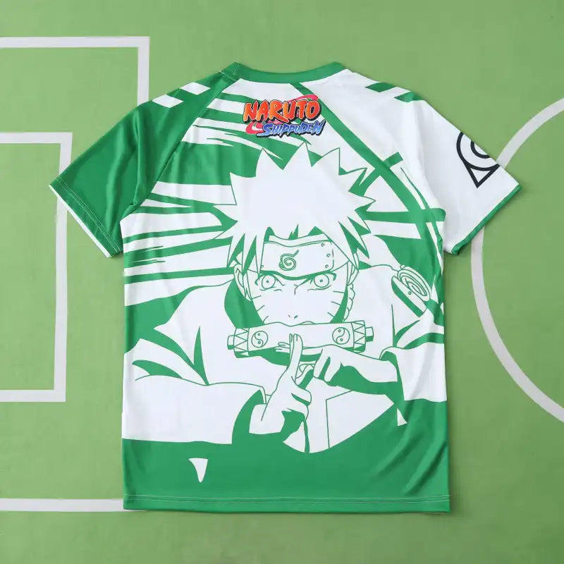 Real Betis Balompié × Naruto Fan Version 2024/25 – Green & White Naruto Uzumaki Graphic La Liga Football Jersey | Anime Collab Kit