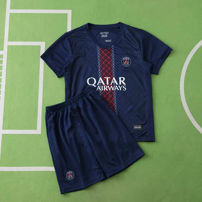 PSG Home Kids Kit 2025/26 | Youth Football Set | Kvaratskhelia Hakimi Doué G.Ramos & More