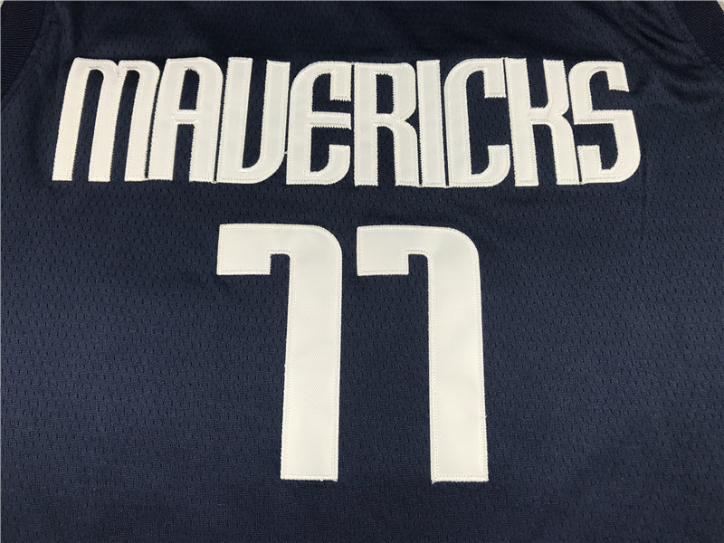 Men's Dallas Mavericks Luka Doncic #77 NBA Dark Blue Replica Jerseys