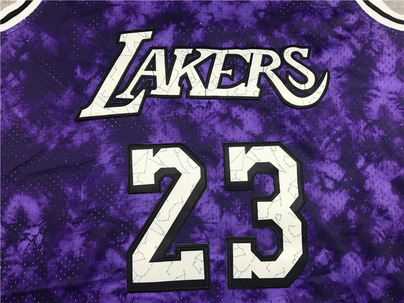LeBron James #23 Los Angeles Lakers Purple Galaxy Mitchell & Ness Hardwood Classics Swingman Jersey