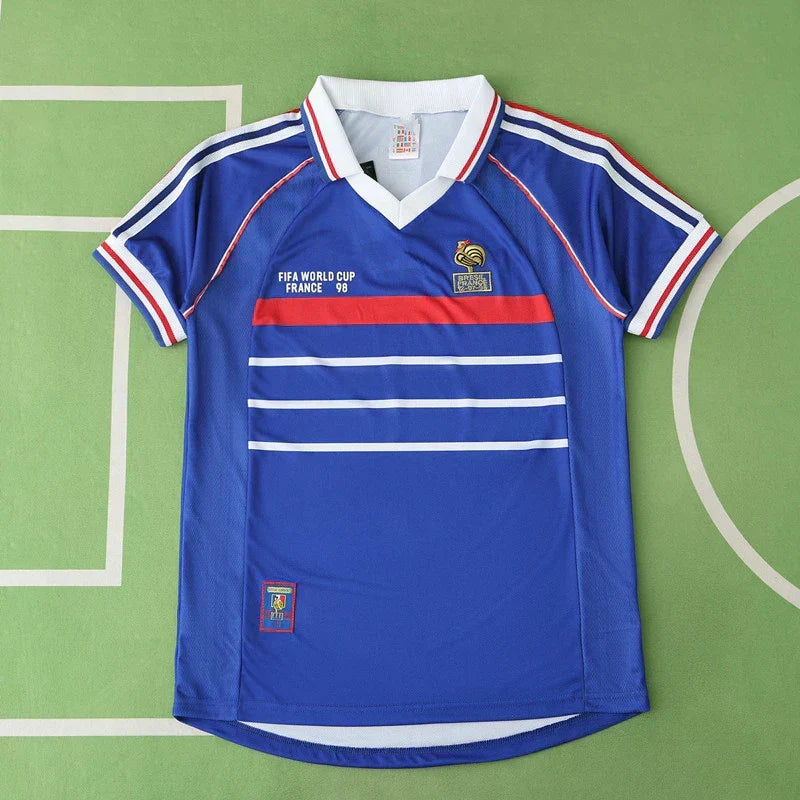 France National Team 1998 Home Retro Fan Jersey – World Cup Vintage Football Shirt