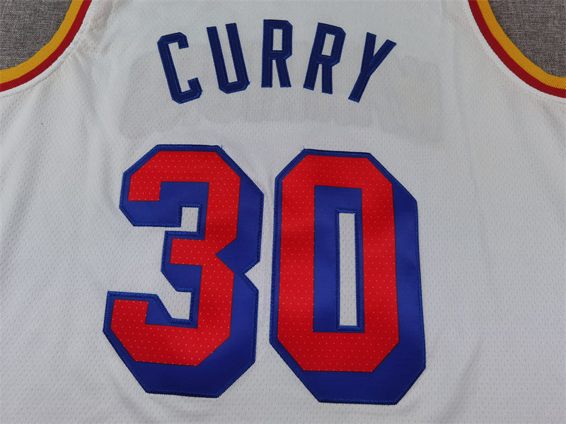 Stephen Curry #30 Golden State Warriors Nike 2024-25 White Classic Edition 1970s Retro Swingman Jersey