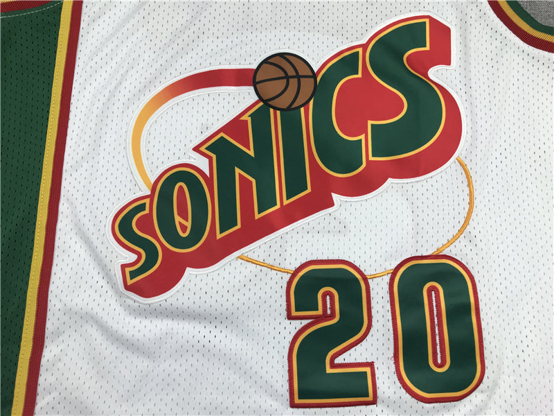 Gary Payton #20 Seattle SuperSonics White Home Throwback Swingman Jersey – Mitchell & Ness 1995-96 Hardwood Classics