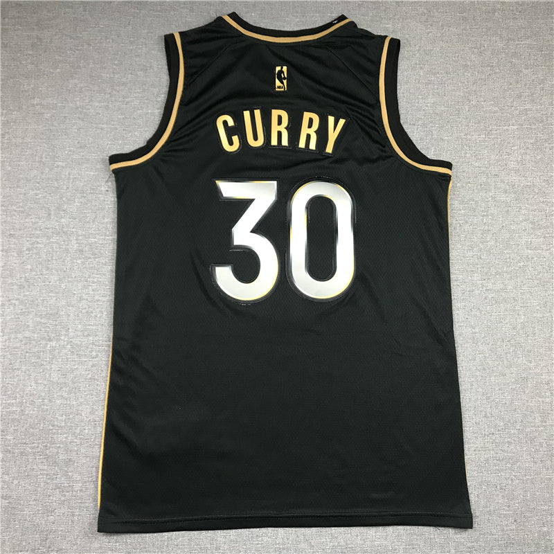 Stephen Curry #30 Golden State Warriors Black Golden Edition Metallic Gold Bay Bridge Badge Limited Swingman Jersey