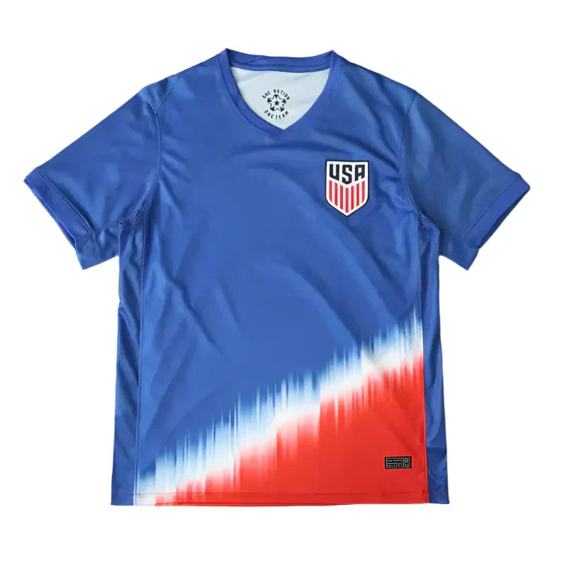 USA National Team Away Fan Version 2024 – Royal Blue Red White Gradient Football Jersey | USMNT Crest