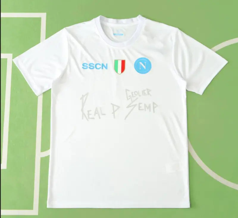 S.S.C. Napoli x Geolier Special White Edition Fan Version 2024/25 – "Real P Semp" Football Jersey