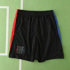 FC Barcelona Away Shorts 2024/25 — Black with Red & Blue Side Stripes