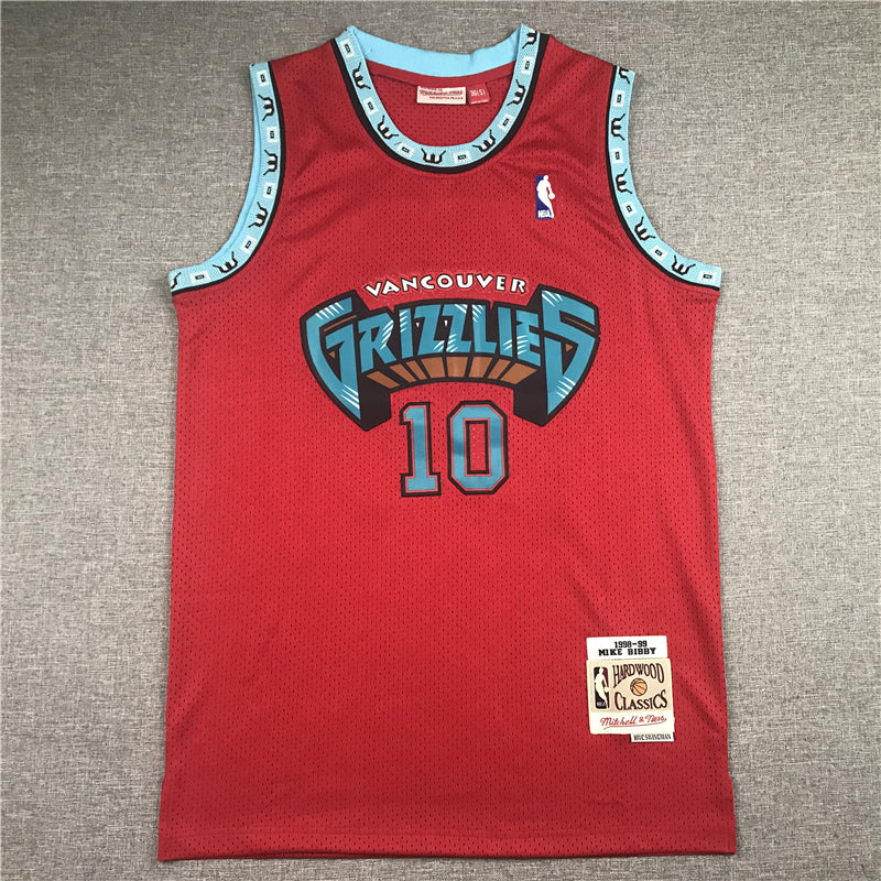 Men's Memphis Grizzlies Mike Bibby #10 Red Classics Swingman Jerseys