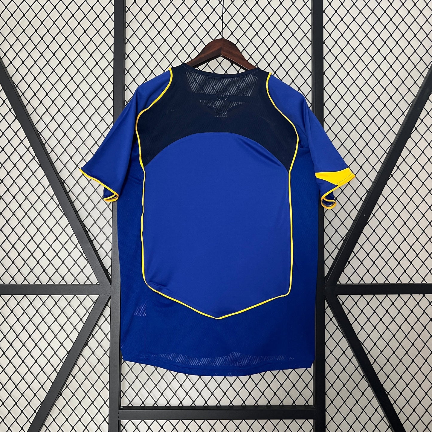 Juventus 2004-05 Away Retro Jersey – Royal Blue Gold SKY Sport Nike Two Stars Del Piero Ibrahimovic Nedved Fan Version Football Shirt