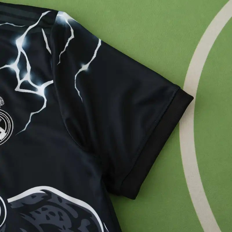 Real Madrid 2024/25 Black Panther Lightning Concept Jersey – Dark Power Adidas Fan Version