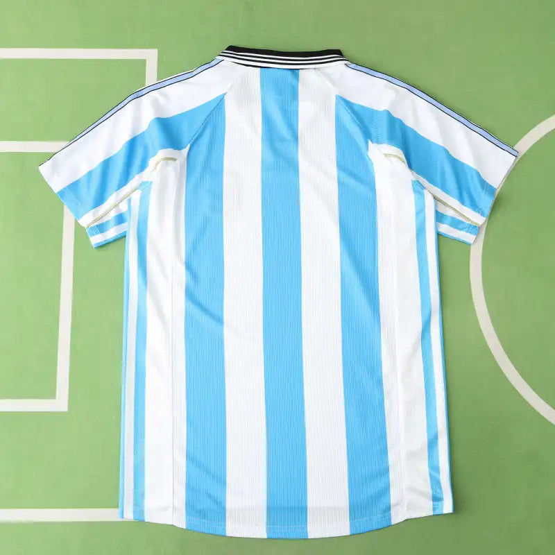 Argentina Home Retro Soccer Jersey 1998 Fan Version — World Cup Edition