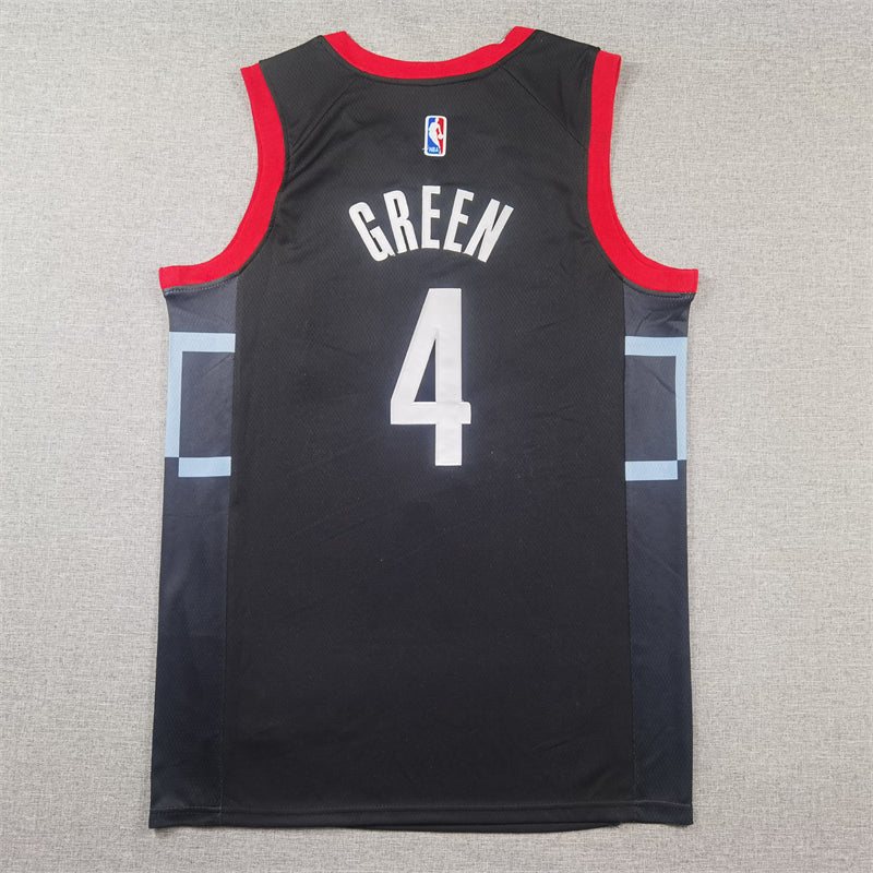 Men's Houston Rockets Jalen Green #4 Black Swingman Jerseys - Statement Edition