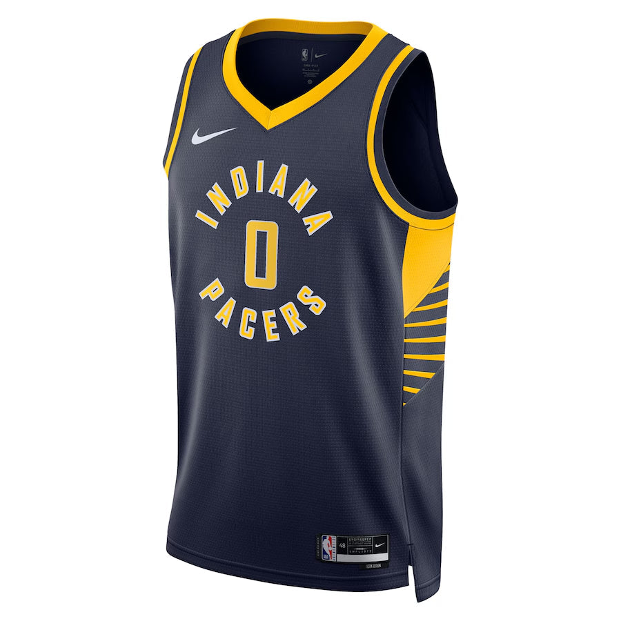 Tyrese Haliburton #0 Indiana Pacers Nike Navy 2025 NBA Finals Icon Edition Swingman Jersey