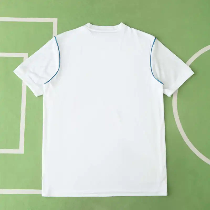Real Madrid CF Home Retro Fan Version Jersey 2017/18 – White Football Shirt with Sky Blue Trim